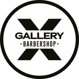 Gallery X Barbershop circular badge logo